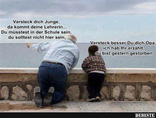 Versteck dich Junge, da kommt deine Lehrerin.. - Lustige Bilder | DEBESTE.de