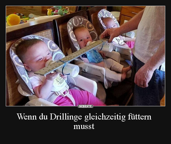 Wenn du Drillinge gleichzeitig füttern musst.. - Lustige Bilder | DEBESTE.de