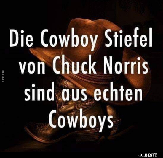 Die Cowboy Stiefel von Chuck Norris sind aus echten.. - Lustige Bilder | DEBESTE.de