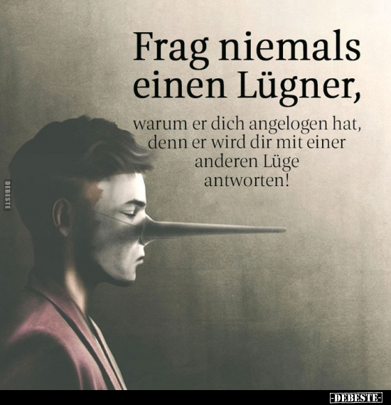 Frag niemals einen Lügner, warum er dich angelogen hat.. - Lustige Bilder | DEBESTE.de