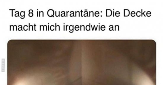 Tag 8 in Quarantäne: Die Decke macht mich irgendwie an.. | Lustige