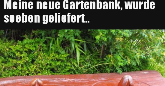 Meine Neue Gartenbank Wurde Soeben Geliefert Lustige Bilder