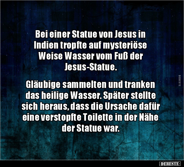 Bei einer Statue von Jesus in Indien tropfte auf.. - Lustige Bilder | DEBESTE.de