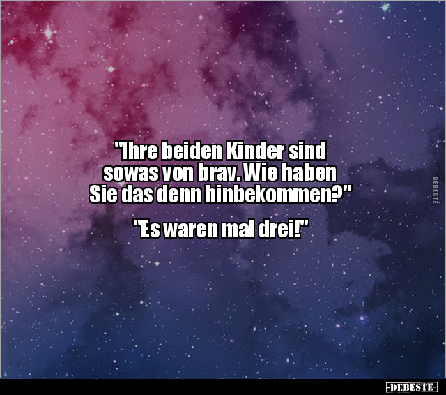 "Ihre beiden Kinder sind sowas von brav. Wie haben Sie.." - Lustige Bilder | DEBESTE.de