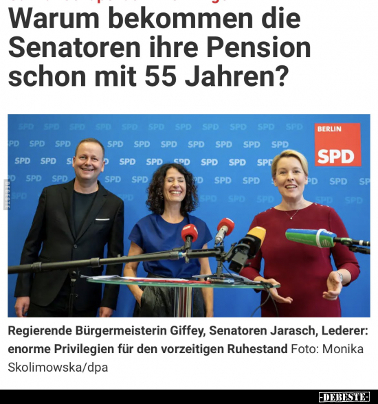 Warum bekommen die Senatoren ihre Pension schon mit... - Lustige Bilder | DEBESTE.de