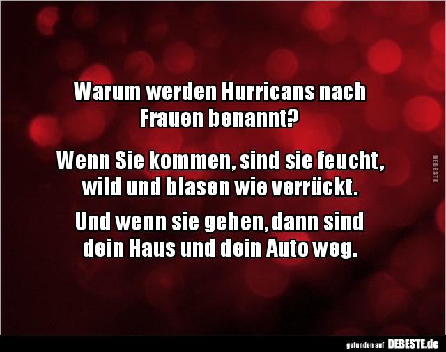 Warum werden Hurricans nach Frauen benannt?.. - Lustige Bilder | DEBESTE.de