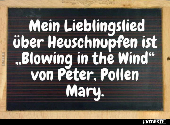 Mein Lieblingslied über Heuschnupfen ist.. - Lustige Bilder | DEBESTE.de