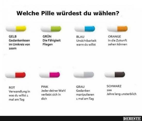 Welche Pille würdest du wählen? - Lustige Bilder | DEBESTE.de