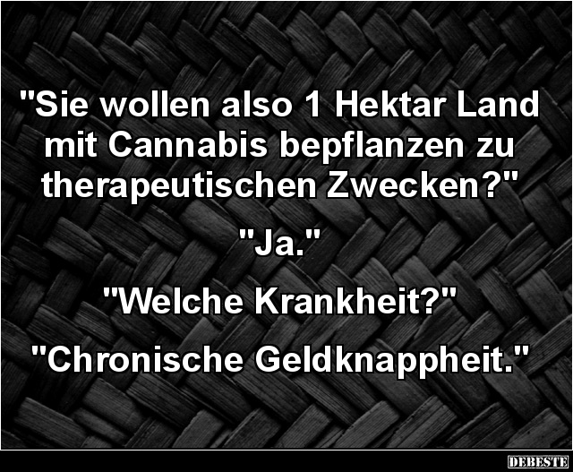 Sie wollen also 1 Hektar Land mit Cannabis bepflanzen.. - Lustige Bilder | DEBESTE.de