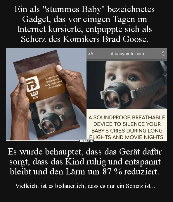 Ein als "stummes Baby" bezeichnetes Gadget, das vor einigen.. - Lustige Bilder | DEBESTE.de