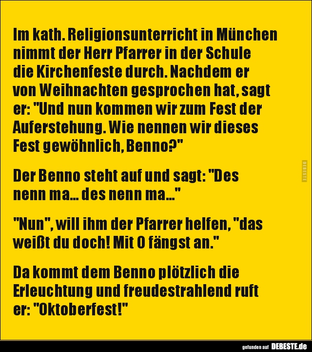 Im kath. Religionsunterricht in München nimmt der Herr.. - Lustige Bilder | DEBESTE.de