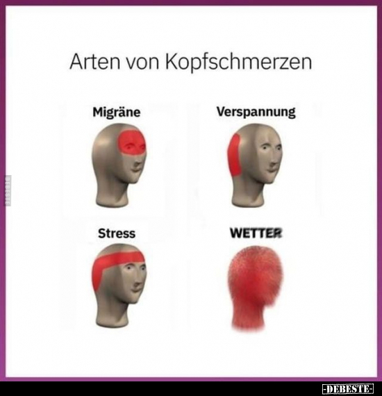 Arten von Kopfschmerzen.. - Lustige Bilder | DEBESTE.de