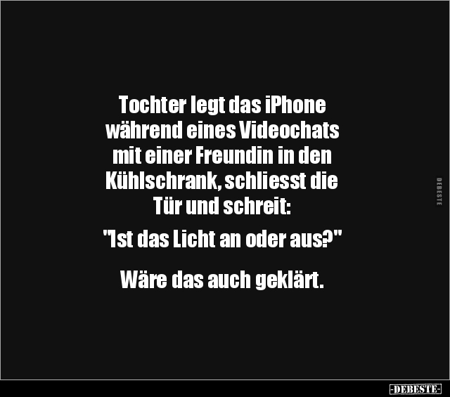 Tochter legt das iPhone während eines Videochats mit.. - Lustige Bilder | DEBESTE.de