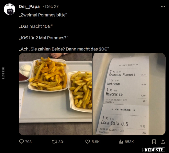 "Zweimal Pommes bitte".. - Lustige Bilder | DEBESTE.de