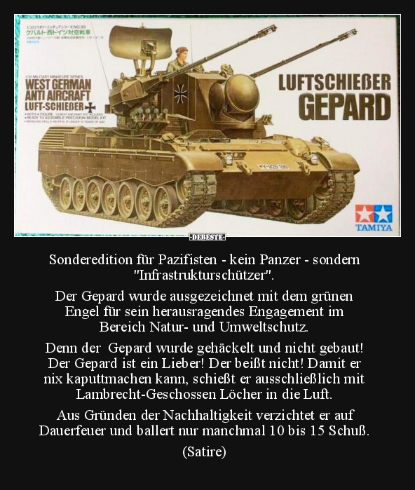 Sonderedition für Pazifisten - kein Panzer.. - Lustige Bilder | DEBESTE.de