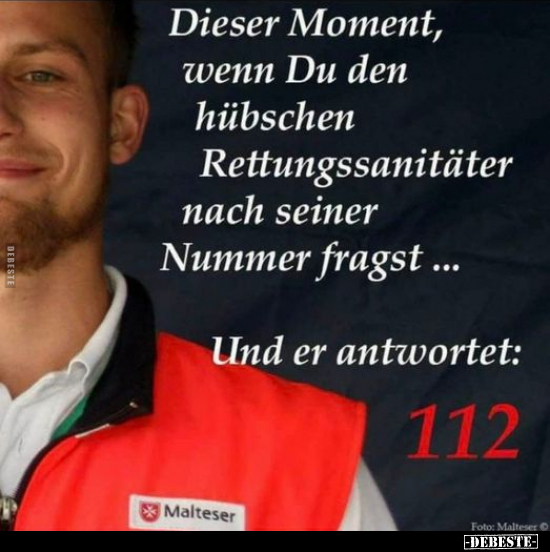 Dieser Moment, wenn Du den hübschen Rettungssanitäter nach.. - Lustige Bilder | DEBESTE.de