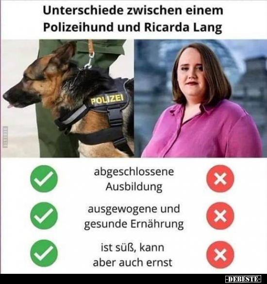 Unterschiede zwischen einem Polizeihund und Ricarda.. - Lustige Bilder | DEBESTE.de