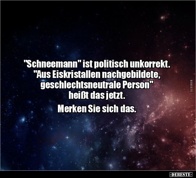 "Schneemann" ist politisch unkorrekt. ".. - Lustige Bilder | DEBESTE.de