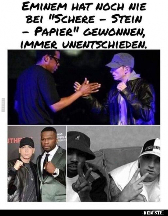 Eminem hat noch nie bei "Schere-Stein-Papier" gewonnen.. - Lustige Bilder | DEBESTE.de