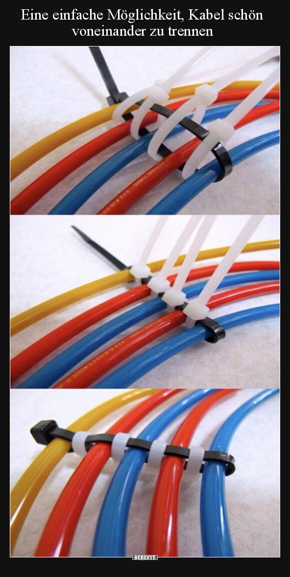 Eine einfache Möglichkeit, Kabel schön voneinander zu.. - Lustige Bilder | DEBESTE.de