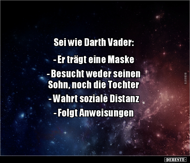 Sei wie Darth Vader: - Er trägt eine Maske- Besucht.. - Lustige Bilder | DEBESTE.de