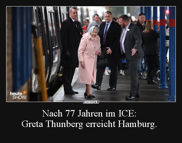 Nach 77 Jahren im ICE: Greta Thunberg erreicht Hamburg... - Lustige Bilder | DEBESTE.de