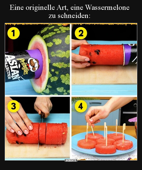 Eine originelle Art, eine Wassermelone zu schneiden.. - Lustige Bilder | DEBESTE.de