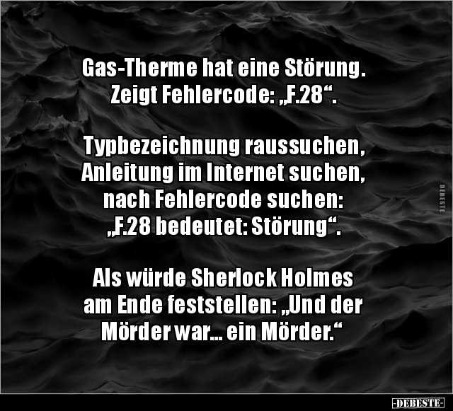 Gas-Therme hat eine Störung. Zeigt Fehlercode.. - Lustige Bilder | DEBESTE.de