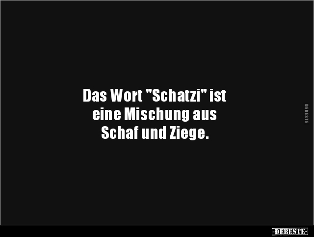Das Wort "Schatzi" ist eine Mischung aus Schaf und.. - Lustige Bilder | DEBESTE.de