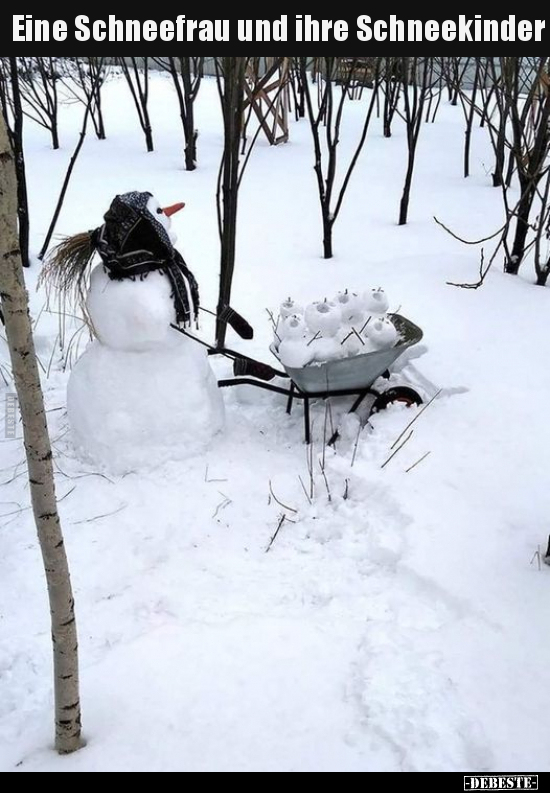 Eine Schneefrau und ihre Schneekinder.. - Lustige Bilder | DEBESTE.de