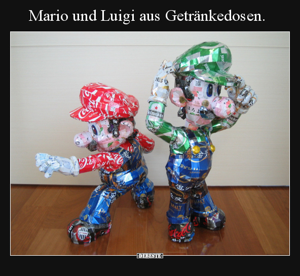 Mario und Luigi aus Getränkedosen... - Lustige Bilder | DEBESTE.de