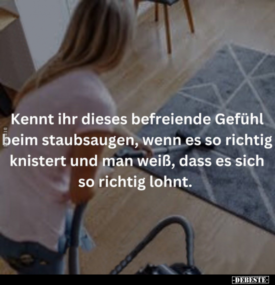 Kennt ihr dieses befreiende Gefühl beim staubsaugen, wenn.. - Lustige Bilder | DEBESTE.de