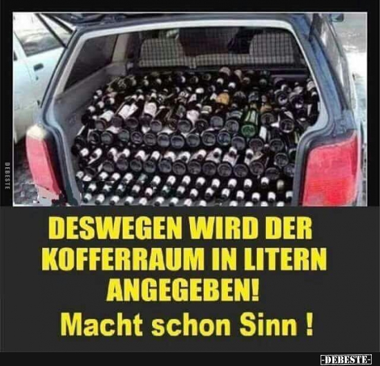 Deswegen wird der Kofferraum in Litern angegeben! - Lustige Bilder | DEBESTE.de