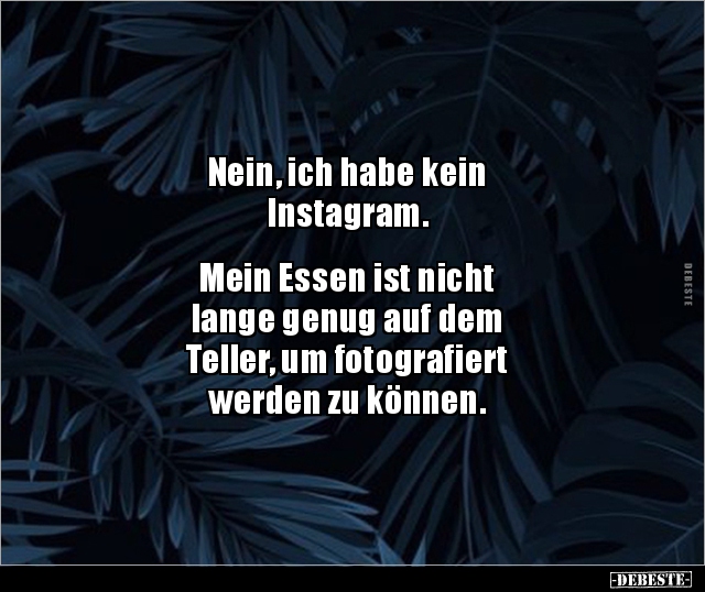 Nein, ich habe kein Instagram. Mein Essen ist nicht.. - Lustige Bilder | DEBESTE.de