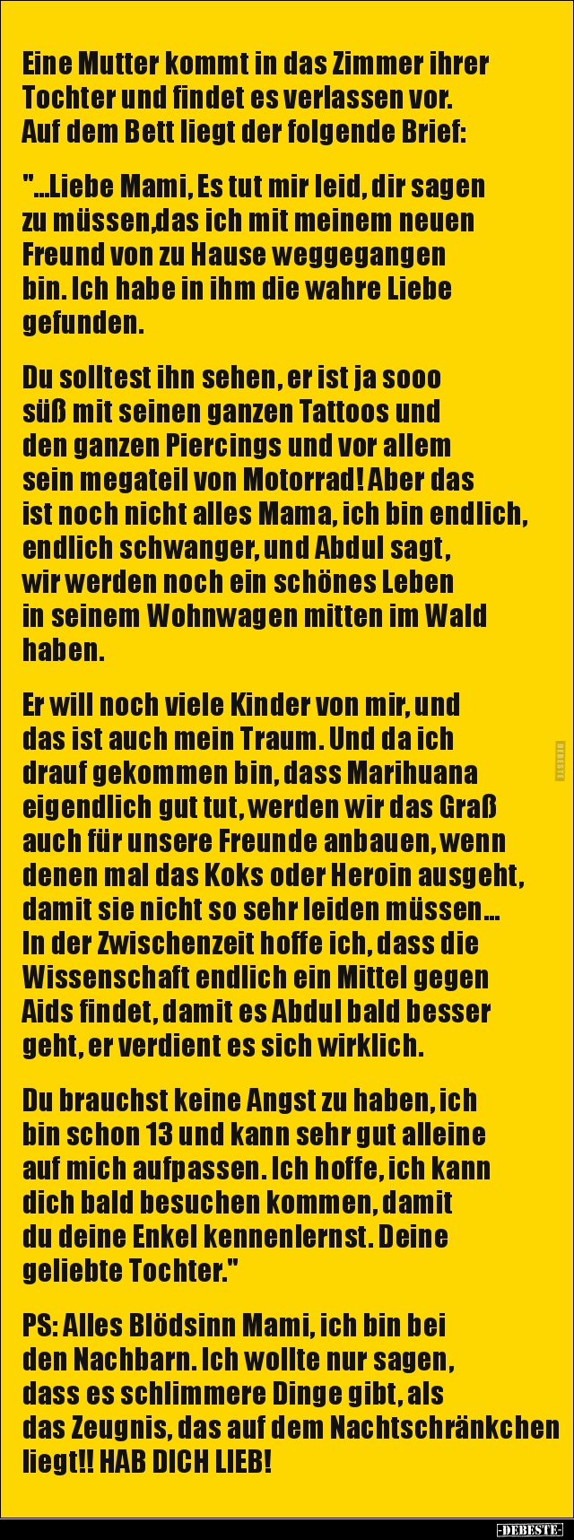 Eine Mutter kommt in das Zimmer ihrer Tochter und findet es.. - Lustige Bilder | DEBESTE.de