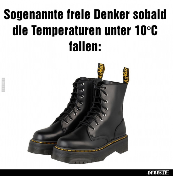 Sogenannte freie Denker sobald die Temperaturen unter 10°C.. - Lustige Bilder | DEBESTE.de
