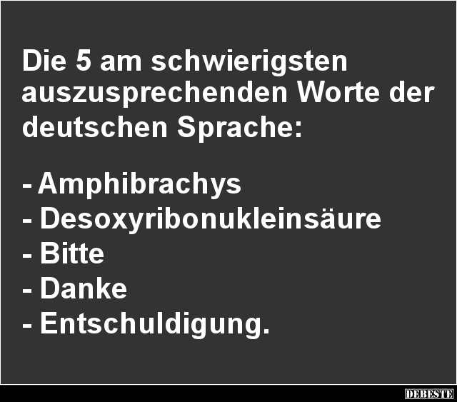 Die 5 am schwierigsten auszusprechenden Worte.. - Lustige Bilder | DEBESTE.de