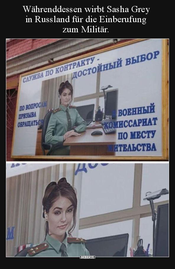 Währenddessen wirbt Sasha Grey in Russland für die.. - Lustige Bilder | DEBESTE.de