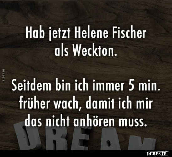 Ich habe jetzt Helene Fischer als Weckton. Jetzt wache ich.. - Lustige Bilder | DEBESTE.de