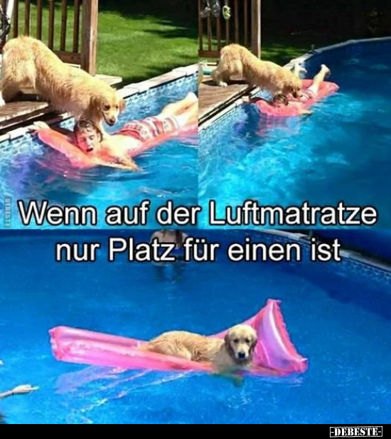 Wenn auf der Luftmatratze nur Platz für einen ist.. - Lustige Bilder | DEBESTE.de