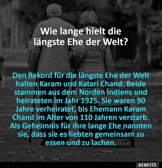 Wie lange hielt die längste Ehe der Welt?.. - Lustige Bilder | DEBESTE.de