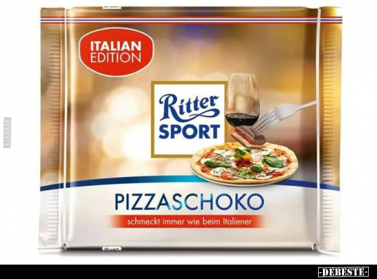 Ritter Sport Pizzaschoko schmeckt immer wie beim.. - Lustige Bilder | DEBESTE.de