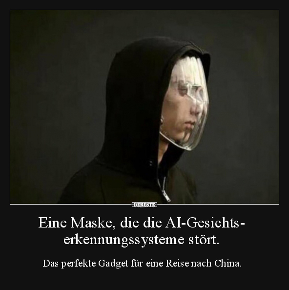 Eine Maske, die die AI-Gesichtserkennungssysteme stört... - Lustige Bilder | DEBESTE.de