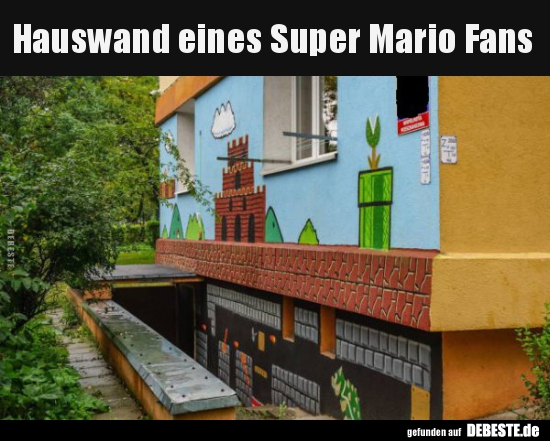 Hauswand eines Super Mario Fans.. - Lustige Bilder | DEBESTE.de
