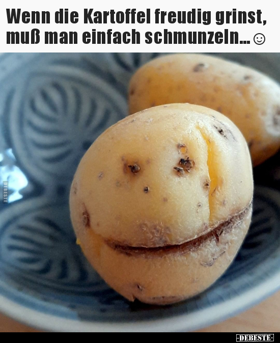 Wenn die Kartoffel freudig grinst, muß man einfach.. - Lustige Bilder | DEBESTE.de