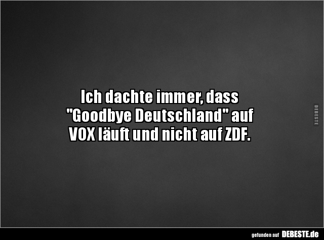 Ich dachte immer, dass "Goodbye Deutschland" auf VOX.. - Lustige Bilder | DEBESTE.de