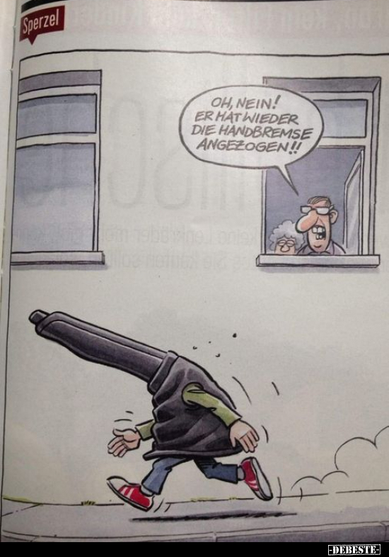 Oh nein! Er hat wieder die Handbremse.. - Lustige Bilder | DEBESTE.de