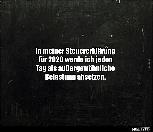 In meiner Steuererklärung für 2020 werde ich jeden Tag.. - Lustige Bilder | DEBESTE.de