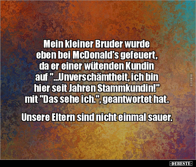 Mein kleiner Bruder wurde eben bei McDonald’s.. - Lustige Bilder | DEBESTE.de