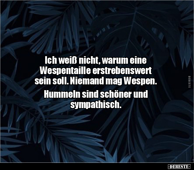 Ich weiß nicht, warum eine Wespentaille erstrebenswert.. - Lustige Bilder | DEBESTE.de
